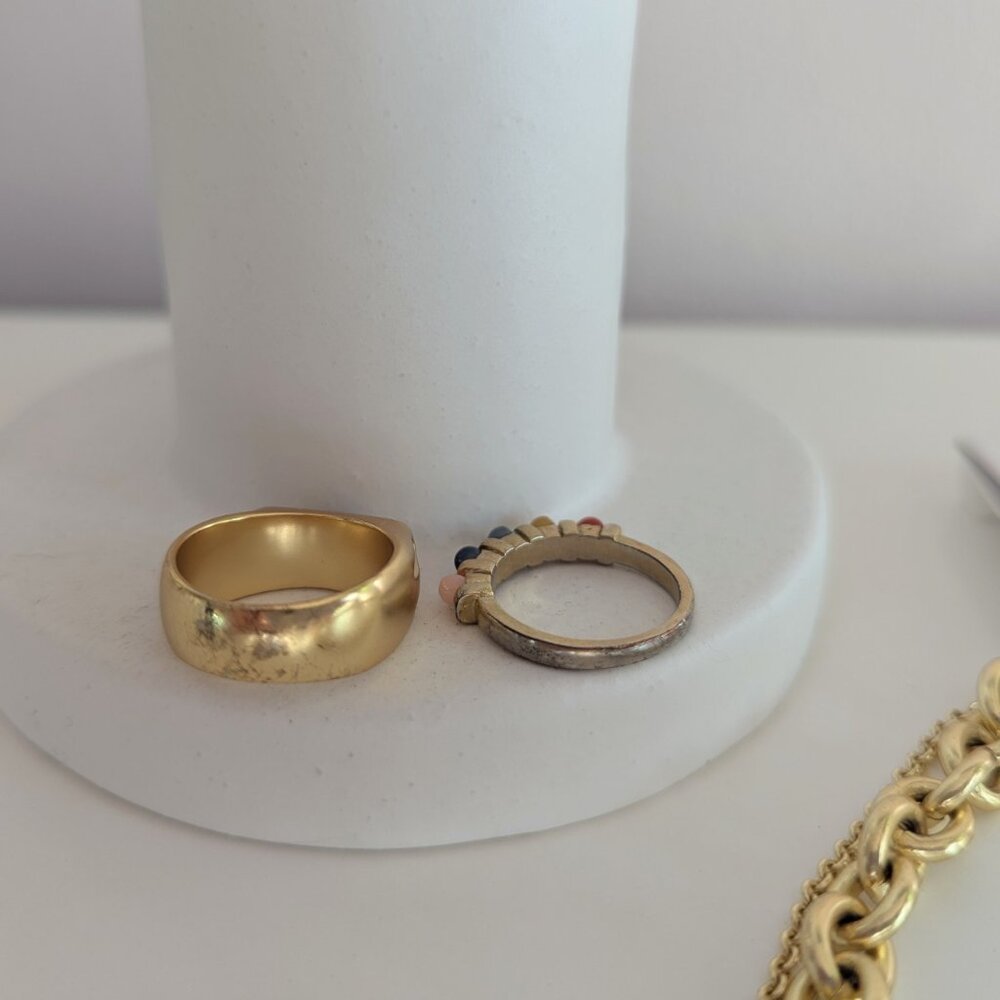 Madewell & Anthropologie Curated Gold Jewelry Bundle Layered Chains Rings - Picture 6 of 13